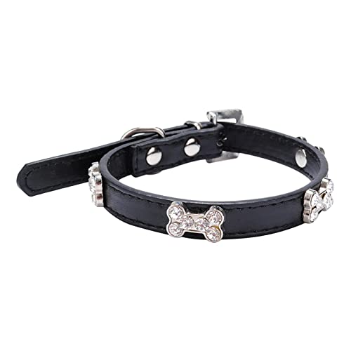 Colorful Outdoor Pet Glänzende Strass Hundehalsband Knochenschmuck Hundehalsband kleine und mittlere Hundekette (C, L) von Colorful Outdoor