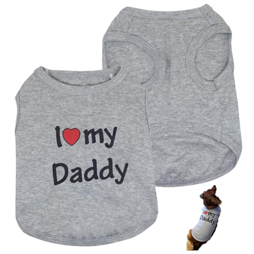 2pcs Hundekleidung bequem und warmes Haustierweste mit lustigem Druck Ich liebe meine Daddy & Mama -Hemden für Katzen Waschbares Katzenhemd für Haustierversorgungen Haustierliebhaber Geschenk, S, Hem von Comebachome