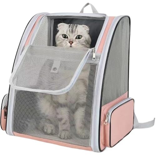 Cat -Rucksackträger Geräumig belüftete Mesh Cat -Träger mit abnehmbarer Matte bequemer Katzen -Rucksack mit einstellbaren sicheren Gurten für Haustiere unter 16 Catties, Cat -Rucksack, Cat -Rucksackt von Comebachome