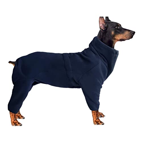 Comebachome Hund Polar Fleece Kleidung elastischer winddes Angriffsanzug Winter Warmer Mantel mit Ärmeln Marine, Hund winddichtem Jumpsuit, Hund Polar Fleece Kleidung von Comebachome