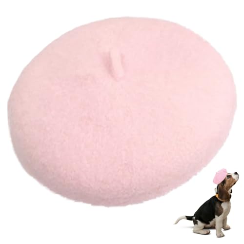 Comebachome Hunde Beret, Wolle Kleiner Hundehut, Verstellbarer Hund Winterhut, Katzen Beret für Haustierkatzen kleine Hunde Kostüm Haar Accessoire Photo Requisiten (Rosa) von Comebachome