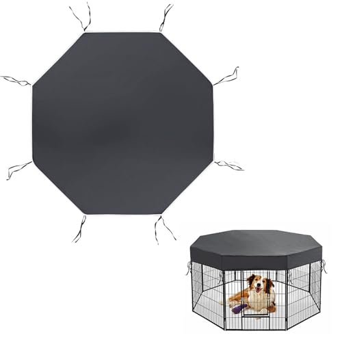 Comebachome Hundeplaypenabdeckung, 68,5 x 68,5 Zoll Hundestiftabdeckung, Sonnen-/Regen -Beweis -Hundezwingerhülle mit Krawatten, wiederverwendbar von Comebachome