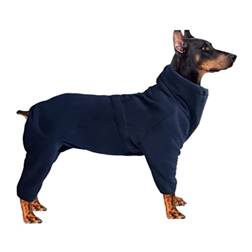 Comebachome Hundepyjama, Winter warmes Fleece-Pullover für Hunde, winddes Hunde-Jumpsuit, weicher Hundemisch für kleine mittelgroße Hunde (Marineblau, S, 10-14 kg) von Comebachome