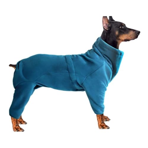 Comebachome Hundepyjama, Winter warmes Fleece-Pullover für Hunde, winddes Hunde-Jumpsuit, weicher Hundemisch für kleine mittelgroße große Hunde (Blau, XS, 7-10 kg) von Comebachome