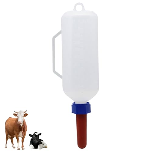 Comebachome Wadenmilchflasche, 1000 ml Plastikhänge Lammfütterungsflasche mit Brustwarze und Griff, Baby -Vieh -Milch -Feeder -Flaschen, Lammpflegeflaschen für von Comebachome