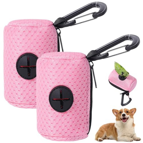 Hundekotbeutelhalter 2pcs 2,8x2in Mesh Reißverschluss Hundekotbeutelspender mit Schnalle atmungsaktives waschbares tragbares Hundekotbeutelhalter für Leine Haustasche, keine Poop -Tasche, Style11 von Comebachome