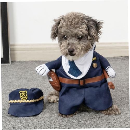 Hundepolizeikostüm, lustige Haustierpolizist Kostüme mit Hut, Haustier Halloween Cosplay -Kostüm für Halloween -Weihnachtskleid (L) von Comebachome