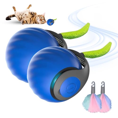 Chewie Rolling Ball, 2025 Neu Magic Ball Hund interaktives katzenspielzeug elektrisch, hundespielzeug Ball, Intelligenter automatischer Rollball für Kleine,Mittlere Hunde (Blau*2) von ComedyKing