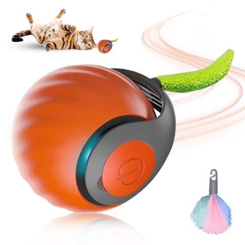 Chewie Rolling Ball, 2025 Neu Magic Ball Hund interaktives katzenspielzeug elektrisch, hundespielzeug Ball, Intelligenter automatischer Rollball für Kleine,Mittlere Hunde (Orange) von ComedyKing