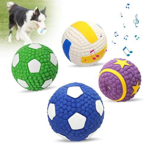 ComedyKing Immortal Toy for Aggressive Chewers, 2024 Neu Hochwertig Hundeball Unzerstörbar Langlebig Weich Hundespielzeug Ball für Große Mittelgroße Kleine Hunde (4pcs) von ComedyKing