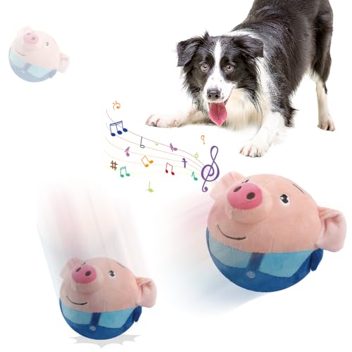 ComedyKing Interaktives Hundespielzeug, 2025 Neu Active Moving Pet Plush Toy, Interaktiver Spielball für Hunde, Bewegendes Hundespielzeug Ball, Plüschspielzeug Elektrisch für Haustier (Blau Schwein) von ComedyKing