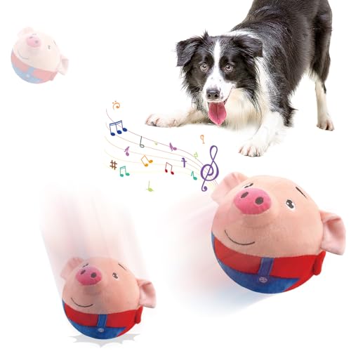 ComedyKing Interaktives Hundespielzeug, 2025 Neu Active Moving Pet Plush Toy, Interaktiver Spielball für Hunde, Bewegendes Hundespielzeug Ball, Plüschspielzeug Elektrisch für Haustier (rot Schwein) von ComedyKing