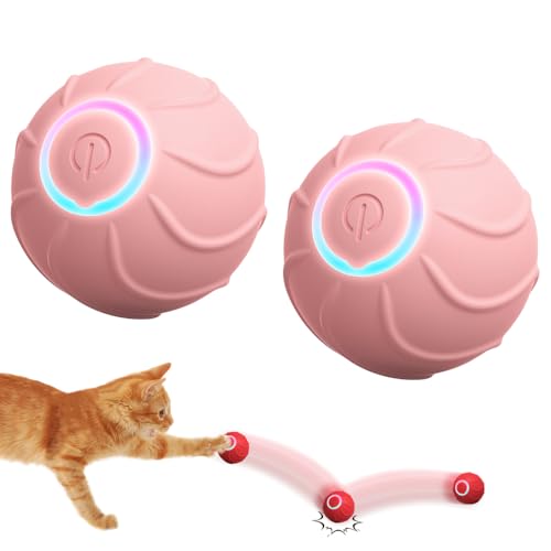 ComedyKing Interaktives Hundespielzeug, Hundespielzeug Ball Hundeball Elektrisch Magic Ball für Hunde, Ball Hund mit 2 Interaktiven Modi, Intelligentes Hundespielzeug mit LED-Lichtern (Rosa*2) von ComedyKing