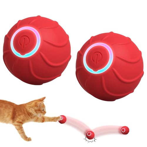 ComedyKing Interaktives Hundespielzeug, Hundespielzeug Ball Hundeball Elektrisch Magic Ball für Hunde, Ball Hund mit 2 Interaktiven Modi, Intelligentes Hundespielzeug mit LED-Lichtern (Rot *2) von ComedyKing