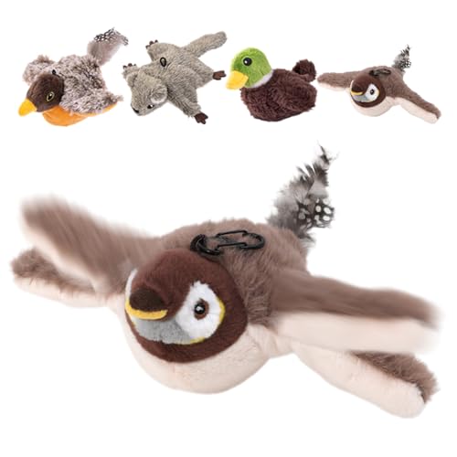 ComedyKing Interaktives Katzenspielzeug Selbstbeschäftigung, Katzenspielzeug Vogel Spielzeug Katze, Elektrisches Katzenspielzeug Vogel Flattern, Flapping Bird Cat Toy (Spatzen) von ComedyKing