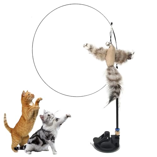 ComedyKing Interaktives Katzenspielzeug Spielzeug mit Federn, Interactive Bird Simulation Cat Toy Set, Interaktives Katzenspielzeug Feder, Katzenspielzeug Set für Kätzchen und Katzen (#E) von ComedyKing