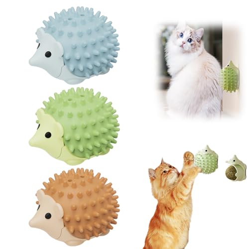 ComedyKing Katzenminze Balls, Catnip Wall Ball, Katzenminze Spielzeug, Katzen Spielzeug, Katzenminze Wandroller, Zahnreinigung Dentales Essbares Kätzchenspielzeug mit Aufbewahrungsdeckel (3pcs) von ComedyKing