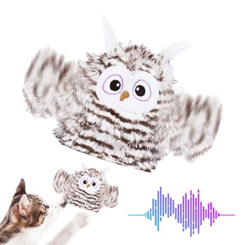 ComedyKing Katzenspielzeug Vogel, Elektrisches Interaktives Katzenspielzeug, Zwitschern wie EIN Vogel, Katzenspielzeug Vogel Flattern, Chirping Owl Cat Toy, Wiederaufladbar (1pcs) von ComedyKing