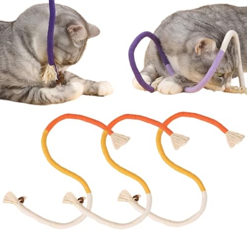 ComedyKing Rope Cat Chew Toys, Katzenminze Spielzeug, Katze Seil Spielzeug, Katzenspielzeug, Katzenbeißseil, Katzen Kauspielzeug, Interaktives Katzenspielzeug für Katzen Zahnpflege (Orange, 60cm) von ComedyKing