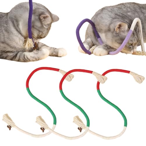 ComedyKing Rope Cat Chew Toys, Katzenminze Spielzeug, Katze Seil Spielzeug, Katzenspielzeug, Katzenbeißseil, Katzen Kauspielzeug, Interaktives Katzenspielzeug für Katzen Zahnpflege (Rotgrün, 60cm) von ComedyKing