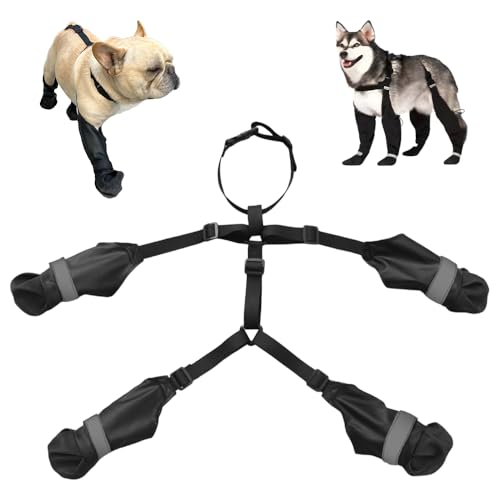 Hundeschuhe Pfotenschutz Outdoor, 2025 Neu Suspender Dog Boots, Hundesocken Anti Rutsch Pfotenschutz, Hundeschuhe Winter Outdoor für Kleine, Mittlere und Große Hunde (L) von ComedyKing