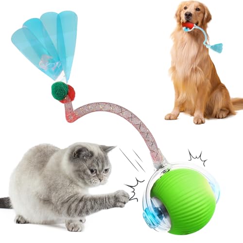 ComedyKing Interaktiv Katzenspielzeug Elektrisch, Rolling Ball, 2025 Neu Katzenspielzeug Interaktiv Ball, Katzenspielzeug Ball, Intelligenter automatischer Rollball für Katzen Hunde (grün) von ComedyKing