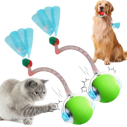 ComedyKing Interaktiv Katzenspielzeug Elektrisch, Rolling Ball, 2025 Neu Katzenspielzeug Interaktiv Ball, Katzenspielzeug Ball, Intelligenter automatischer Rollball für Katzen Hunde (grün*2) von ComedyKing