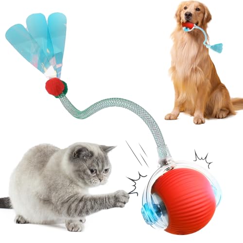 ComedyKing Interaktiv Katzenspielzeug Elektrisch, Rolling Ball, 2025 Neu Katzenspielzeug Interaktiv Ball, Katzenspielzeug Ball, Intelligenter automatischer Rollball für Katzen Hunde (rosa) von ComedyKing