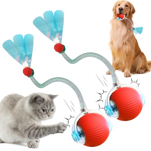 ComedyKing Interaktiv Katzenspielzeug Elektrisch, Rolling Ball, 2025 Neu Katzenspielzeug Interaktiv Ball, Katzenspielzeug Ball, Intelligenter automatischer Rollball für Katzen Hunde (rosa*2) von ComedyKing