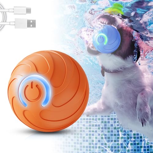 Interaktives Hundespielzeug Ball, Hundespielzeug Interaktiv, Intelligenzspielzeug für Hunde, Automatisch Rollender Ball Hundeball für kleine mittlere große Hunde, USB Wiederaufladbar (Orange) von ComedyKing