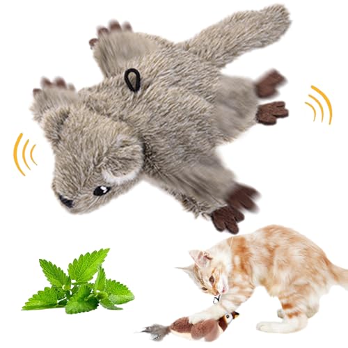 Interaktives Katzenspielzeug Selbstbeschäftigung, Vogel Katzenspielzeug, Elektrisches Katzenspielzeug Vogel Flattern, Interactive Cat Toy, Flapping Bird Cat Toy (Flughörnchen) von ComedyKing