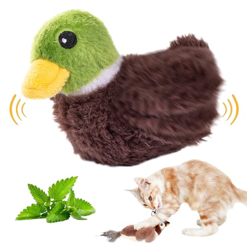 Interaktives Katzenspielzeug Selbstbeschäftigung, Vogel Katzenspielzeug, Elektrisches Katzenspielzeug Vogel Flattern, Interactive Cat Toy, Flapping Bird Cat Toy (Stockente) von ComedyKing