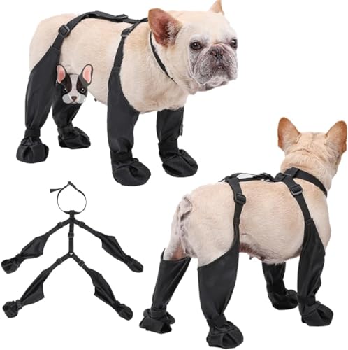 Suspender Boots for Dogs, Neu Hundestiefel wasserdichte, Dog Suspender Boots, Upgrade-Hundepfotenschutz mit Hilfsgurt für Spaziergänge an verschneiten Wintertagen im Freien (L) von ComedyKing