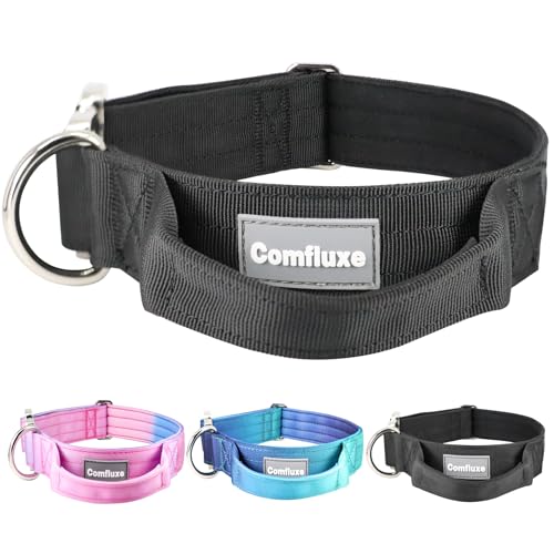 Comfluxe Taktisches Hundehalsband, Robustes Hundehalsband mit Griff, Verstellbares Nylon Taktisches Hundehalsband mit Polsterung für mittelgroße Hunde, Militärqualität, langlebiges Hundehalsband zum von Comfluxe