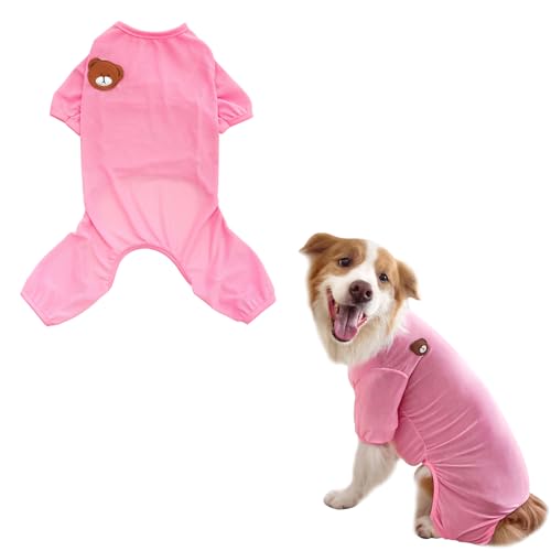 Genesungsanzug Für Hunde Nach Operationen, Anzug Für Weibliche Männliche Hunde Alternative Zum Hundehalsband Haustier-Schlafanzug Haustier-Shirt, Schutz Bauchwunden Für Mittel/Große Hunde (Rosa, 4XL) von Comforso