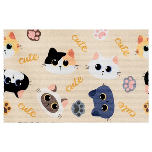 Katze Kratzmatte 80 x 50cm Polyester Katze Wandkratzer Langlebige Kratzpad Katzen DIY Selbstklebende Klettern Katzenkratzer Katze Kratzmatte Grau für Couch Teppiche Sofas Teppich von Comforso