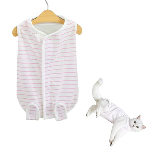 Professioneller Genesungsanzug Für Katzen, Atmungsaktive Kleidung Für Kätzchen Bei Bauchwunden Alternative Zum Halsband Pyjamaanzug Ganzkörperanzüge Für Katzen Nach Chirurgischer Kastration (L, Rosa) von Comforso