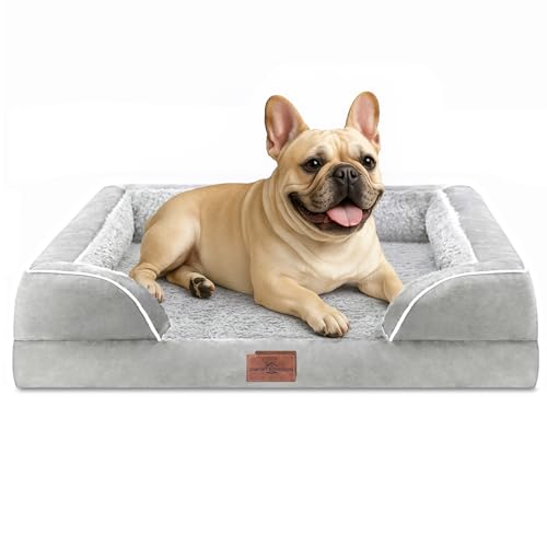 Comfort Expression, kleines orthopädisches Hundebett aus Schaumstoff, wasserdicht, bequemes Haustiersofa für mittelgroße Hunde mit waschbarem, abnehmbarem Bezug und rutschfestem Boden (S, grau-weiß) Comfort Expression, kleines orthopädisches Hundebett aus Schaumstoff, wasserdicht, bequemes Haustiersofa für mittelgroße Hunde mit waschbarem, abnehmbarem Bezug und rutschfestem Boden (S, grau-weiß) von Comfort Expression