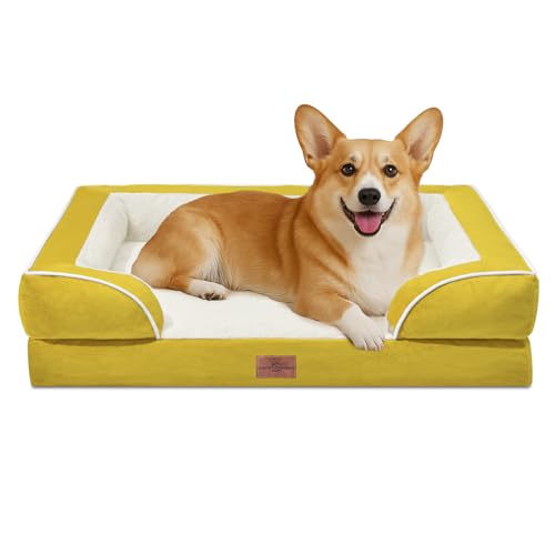 Comfort Expression, orthopädisches Sofa-Hundebett für mittelgroße und große Hunde, wasserdicht, bequeme Schaumstoffpolsterung, abnehmbarer, waschbarer Bezug, rutschfeste Unterseite (Größe M, senfgelb) Comfort Expression, orthopädisches Sofa-Hundebett für mittelgroße und große Hunde, wasserdicht, bequeme Schaumstoffpolsterung, abnehmbarer, waschbarer Bezug, rutschfeste Unterseite (Größe M, senfgelb) von Comfort Expression