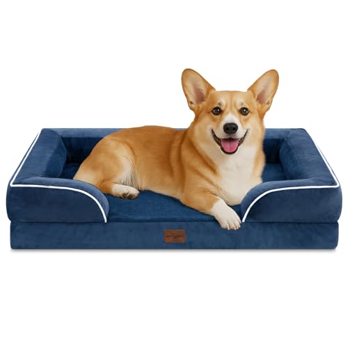 Comfort Expression, orthopädisches Sofa-Hundebett für mittelgroße und große Hunde, wasserdicht, bequeme Schaumstoffpolsterung, abnehmbarer, waschbarer Bezug, rutschfeste Unterseite (M, dunkelblau) Comfort Expression, orthopädisches Sofa-Hundebett für mittelgroße und große Hunde, wasserdicht, bequeme Schaumstoffpolsterung, abnehmbarer, waschbarer Bezug, rutschfeste Unterseite (M, dunkelblau) von Comfort Expression