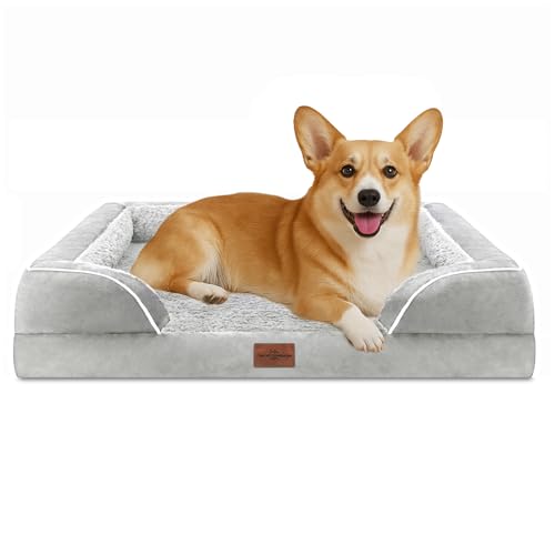Comfort Expression, orthopädisches Sofa-Hundebett für mittelgroße und große Hunde, wasserdicht, bequeme Schaumstoffpolsterung, abnehmbarer, waschbarer Bezug, rutschfeste Unterseite (M, grau-weiß) Comfort Expression, orthopädisches Sofa-Hundebett für mittelgroße und große Hunde, wasserdicht, bequeme Schaumstoffpolsterung, abnehmbarer, waschbarer Bezug, rutschfeste Unterseite (M, grau-weiß) von Comfort Expression
