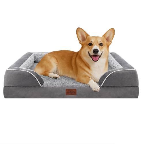Comfort Expression, orthopädisches Sofa-Hundebett für mittelgroße und große Hunde, wasserdicht mit bequemer Schaumstoffpolsterung, abnehmbarer, waschbarer Bezug, rutschfeste Unterseite (Größe M, grau) Comfort Expression, orthopädisches Sofa-Hundebett für mittelgroße und große Hunde, wasserdicht mit bequemer Schaumstoffpolsterung, abnehmbarer, waschbarer Bezug, rutschfeste Unterseite (Größe M, grau) von Comfort Expression
