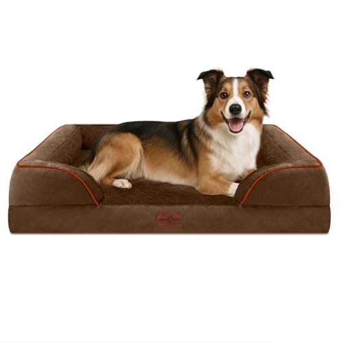 Comfort Expression, wasserdichtes orthopädisches Hundebett aus Schaumstoff für große Hunde, bequemes Haustiersofa mit waschbarem, abnehmbarem Bezug und rutschfestem Boden (Größe L, schokoladenbraun) Comfort Expression, wasserdichtes orthopädisches Hundebett aus Schaumstoff für große Hunde, bequemes Haustiersofa mit waschbarem, abnehmbarem Bezug und rutschfestem Boden (Größe L, schokoladenbraun) von Comfort Expression