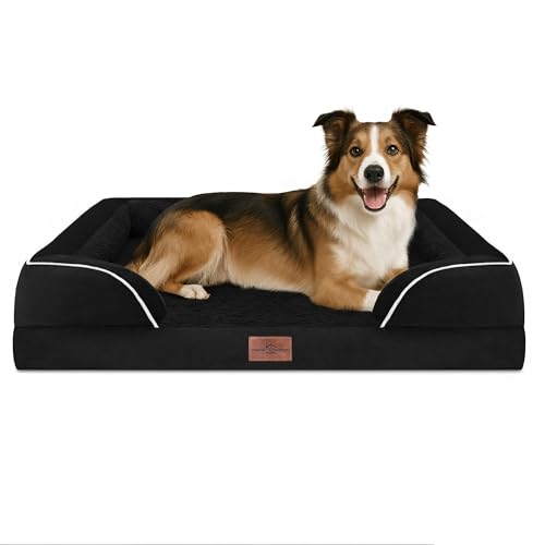 Comfort Expression Großes Hundebett, wasserdicht, orthopädisch, Schaumstoff, bequemes Haustierbett mit waschbarem, abnehmbarem Bezug und rutschfester Unterseite, Größe L, Schwarz Comfort Expression Großes Hundebett, wasserdicht, orthopädisch, Schaumstoff, bequemes Haustierbett mit waschbarem, abnehmbarem Bezug und rutschfester Unterseite, Größe L, Schwarz von Comfort Expression