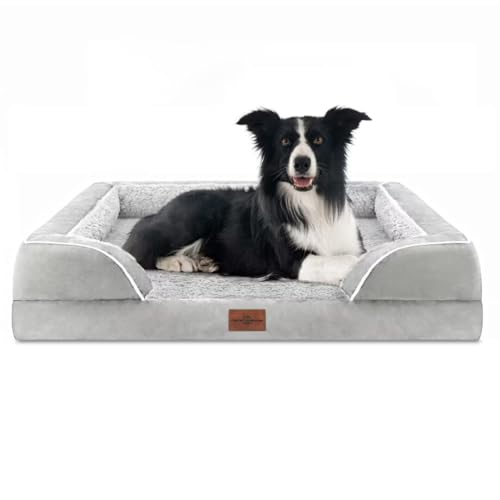 Comfort Expression Große Hundebetten, orthopädischer Schaumstoff, wasserdicht, für große Hunde, Sofa, bequemes Haustierbett mit waschbarem, abnehmbarem Bezug und rutschfester Unterseite (groß, von Comfort Expression