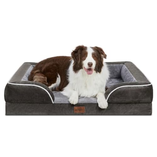 Comfort Expression Wasserdichtes orthopädisches Schaumstoff-Hundebett für große Hunde, großes Hundebett, Sofa, bequemes Haustierbett mit waschbarem, abnehmbarem Bezug und rutschfester Unterseite, von Comfort Expression