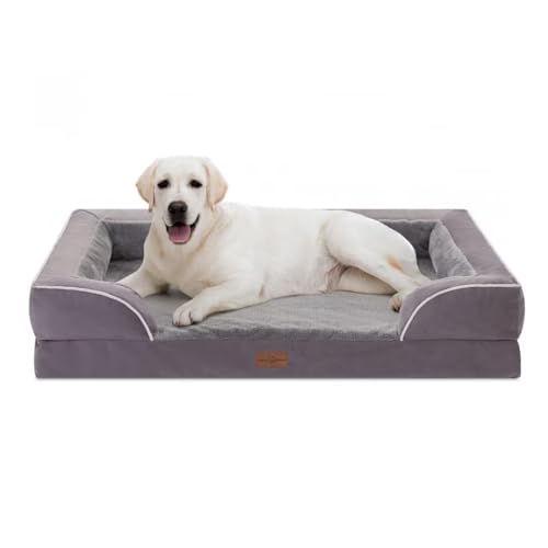 Comfort Expression Jumbo-Hundebett für extra große Hunde, Jumbo-Rassen, wasserdicht, orthopädisches Hundebett, PV, waschbar, mit abnehmbarem Bezug und rutschfester Unterseite (Jumbo, Violett) von Comfort Expression