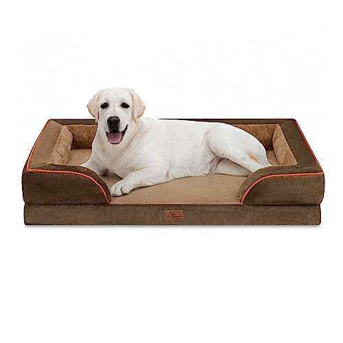 Comfort Expression Jumbo-Hundebett für extra große Hunde, wasserdicht, orthopädisches Hundebett, PV, waschbares Hundesofa, Jumbo-Rassen-Hundebett mit abnehmbarem Bezug und rutschfester Unterseite von Comfort Expression