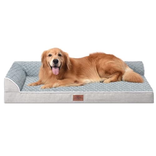 Comfort Expression Orthopädisches, extra großes Hundebett mit bequemen Nackenrollen, wasserdichtes Hundebett, Haustierbett, Sofa mit abnehmbarem, waschbarem Bezug und rutschfester Unterseite (XL, von Comfort Expression