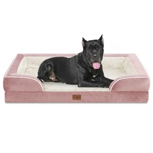 Comfort Expression Orthopädisches XXL-Hundebett, wasserdicht, orthopädisch, Schaumstoff, extra groß, waschbares Hundesofa mit abnehmbarem Bezug und rutschfester Unterseite, Größe XXL, Rosa von Comfort Expression